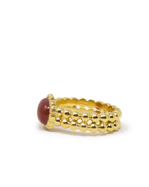 Vintouch Italy Metallic Carnelian Beady Band Ring