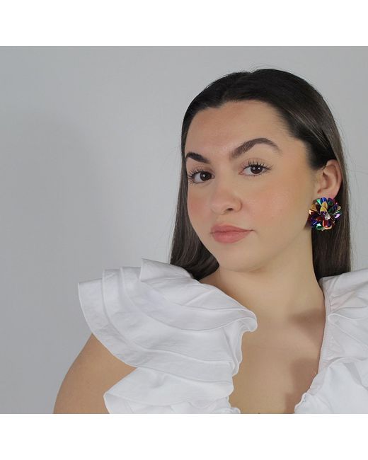 PINAR OZEVLAT Blue Blossom Studs
