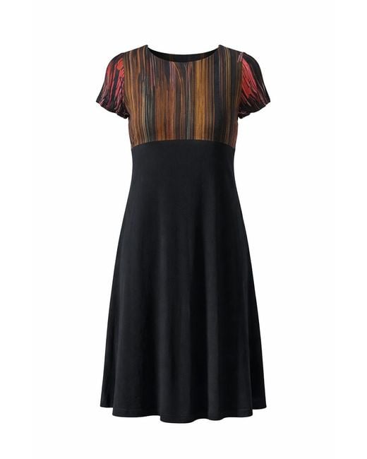 Conquista Black Art Panel A-Line Dress