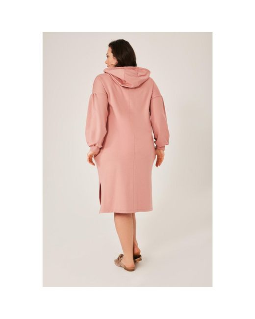 Oh!Zuza Pink Hooded Sweatshirt Midi Dress