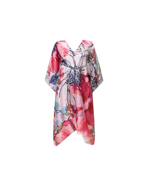 James Lakeland White Floral Sketch Kaftan