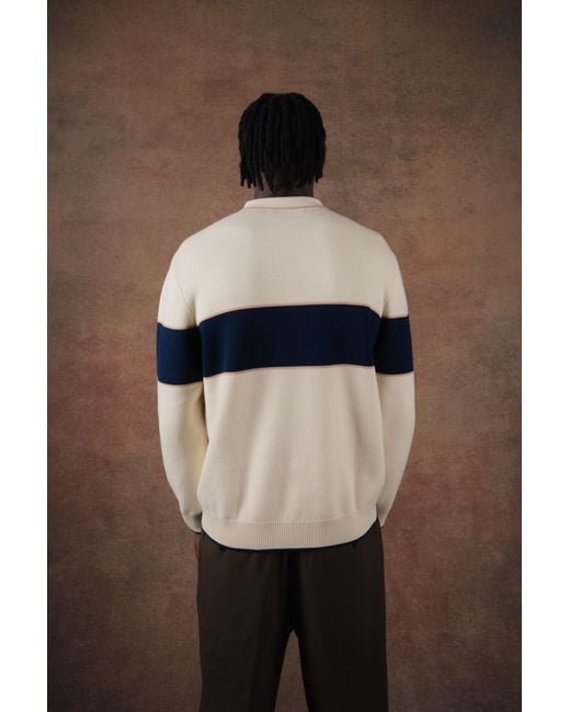 FELLA SWIM Blue Boris Quarter-Zip Sweater for men