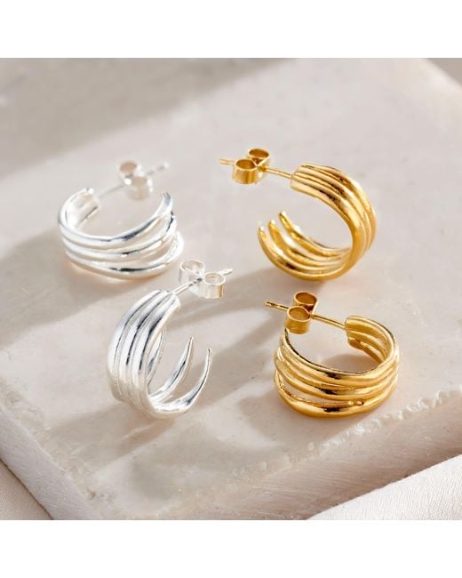 Posh Totty Designs Metallic Talon Open Hoop Earrings