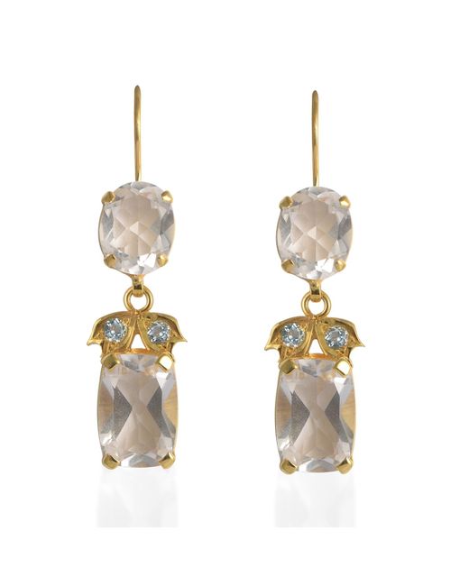 Emma Chapman Jewels Metallic Bathsheba Crystal Aquamarine Drop Earrings