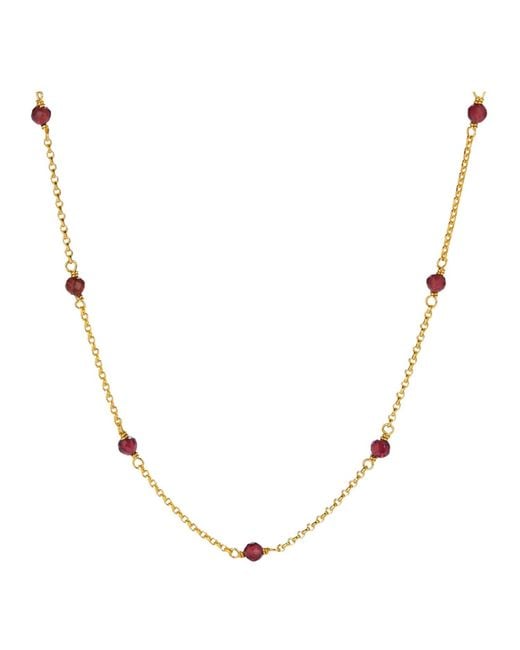 Janus Edinburgh Metallic Hathor Vermeil Garnet Short Choker Necklace