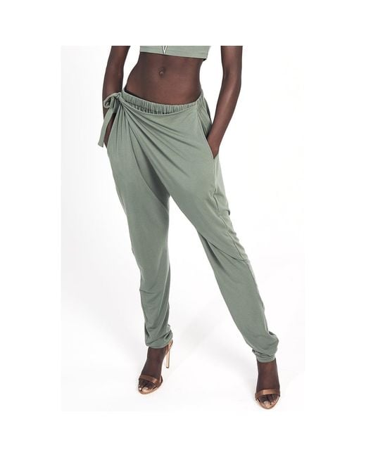 carlton jones Green Bamboo Wrap Pant