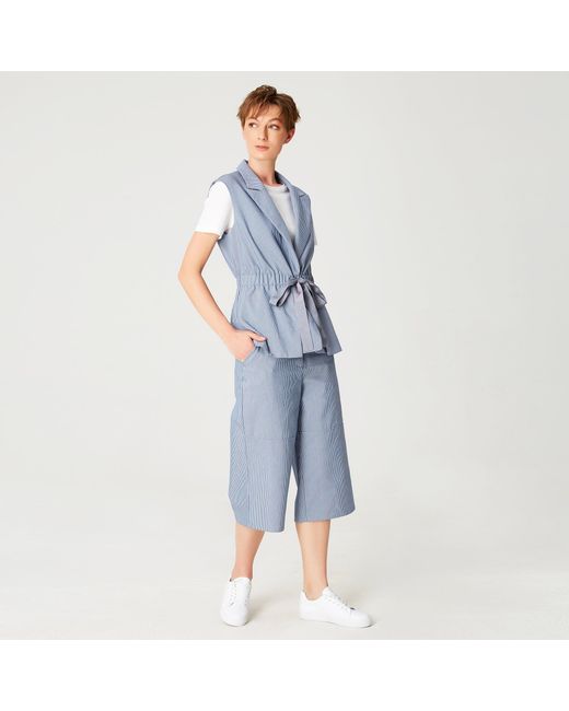 Smart and Joy Blue Waistcoat With Drawstring