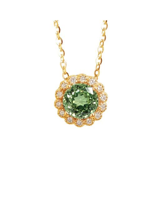 Juvetti Green Solen Necklace Set With Sapphire & Diamond