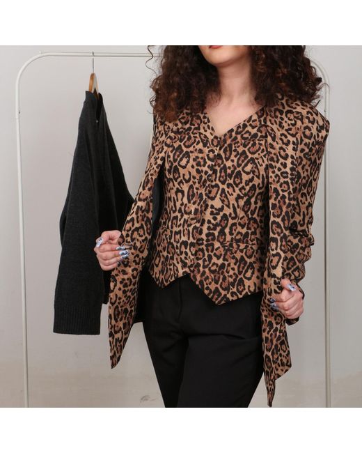 Nuvv Collection Brown Leopard Print Jacket & Vest Set – Bold Modern Style