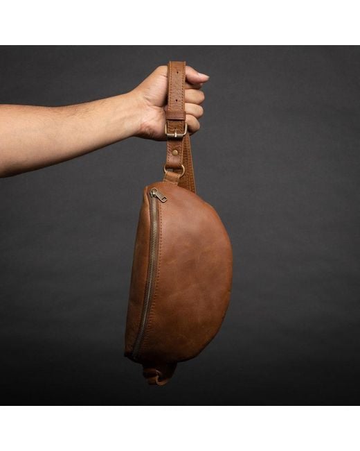 Hides Leather Co. Brown Nexus Leather Crossbody Belt Bag