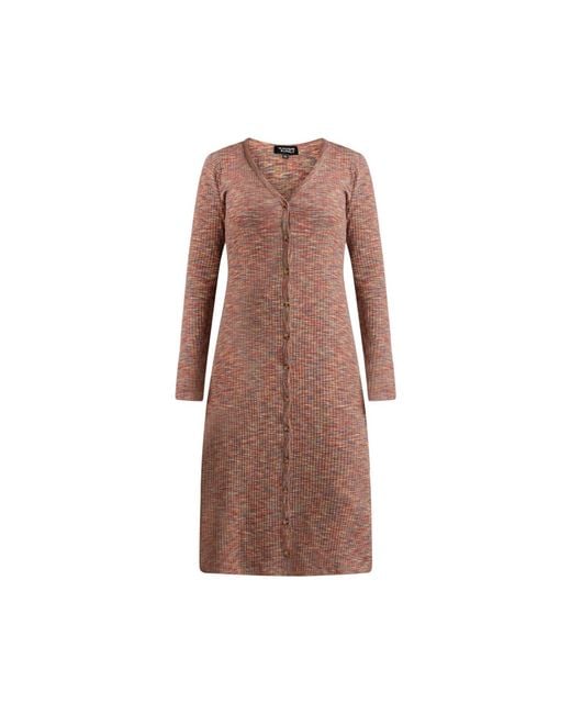 Known Supply Brown Button Up Midi Long Sleeve Dress