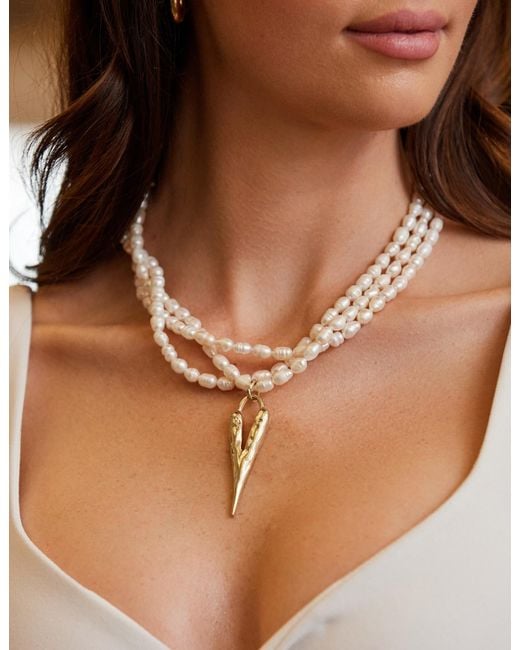 Adriana Pappas Designs Metallic Posh Pearls Necklace