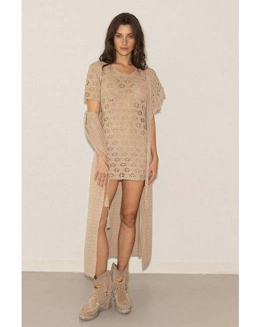 Muche Et Muchette Natural Shara Crochet Mini Dress