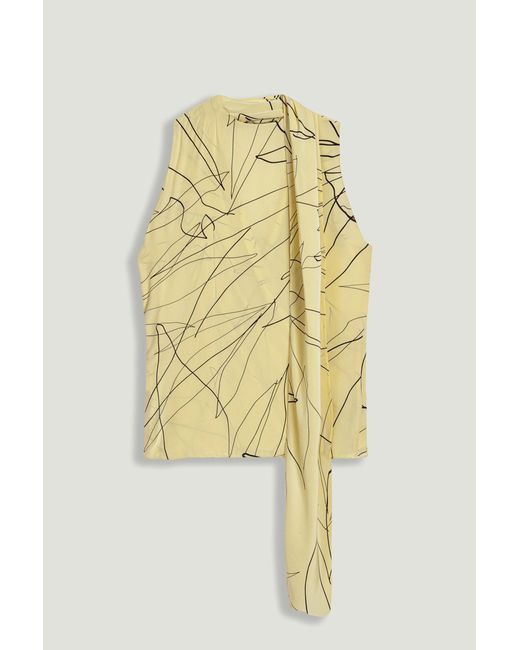 Nocturne Yellow Shawl Detail Blouse