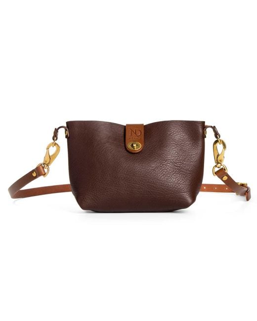 N'damus London Brown Mini Adanna Leather Crossbody Bag