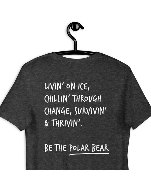 Anchor and Crew Black Heather Think Ocean Polar Bear Aspirations Cotton Embroidered T-Shirt