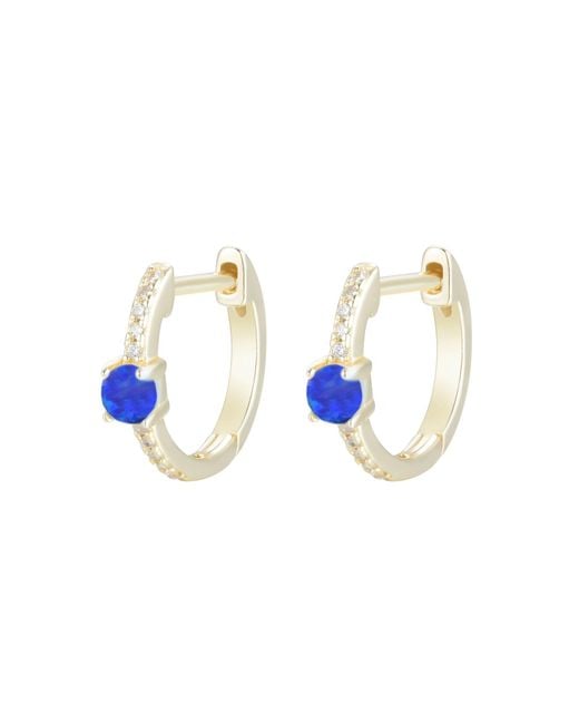 KAMARIA Metallic Opal And Crystal Huggie Earrings