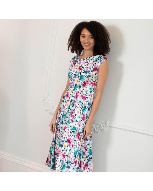 Alie Street London Blue Darcie Cowl Neck Dress