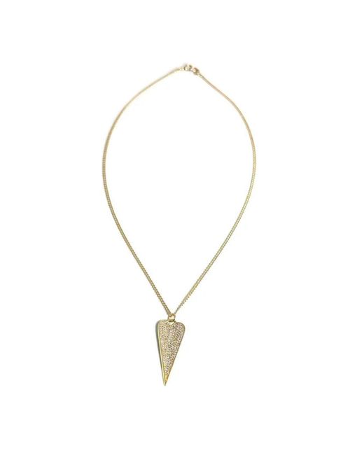 Rachel Nathan Metallic Pavé Love Necklace