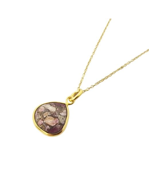 Harfi Metallic Plated Tourmaline October Birthstone Fine Necklace