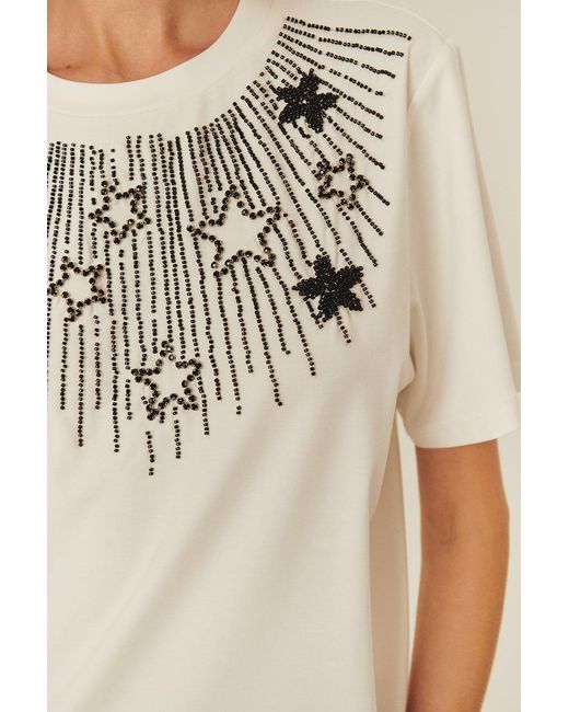 Exquise White Neutrals Alanna Embroidered Tshirt