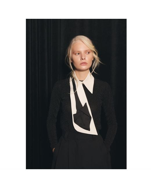 Julia Allert Black Detachable Shirt Collar With Sculptural Tie