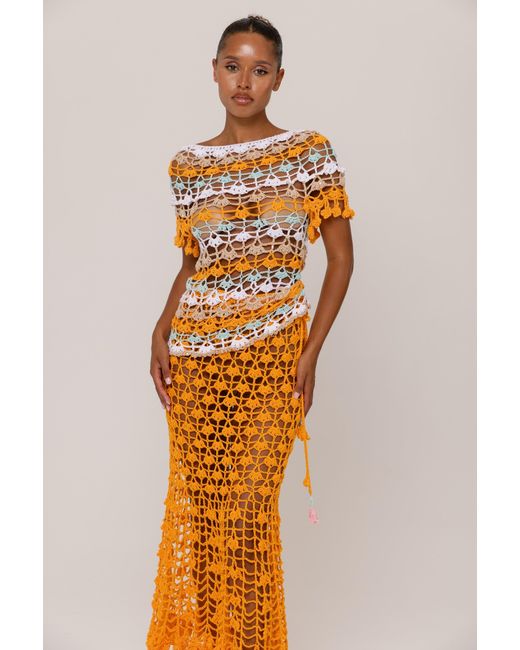 Andreeva Multicolor Bird Of Paradise Handmade Crochet Top