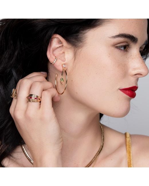 Glamrocks Jewelry Metallic Marquise Dangle Hoops