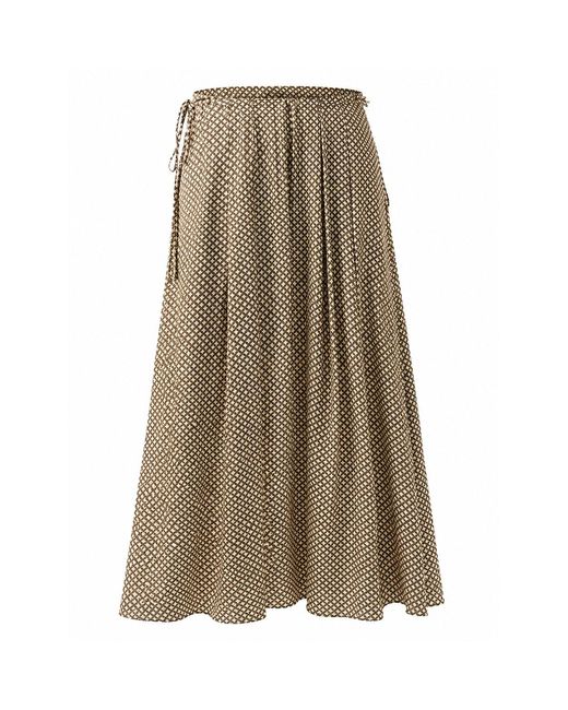 Exquise Natural Dalia Midi Elasticized Skirt