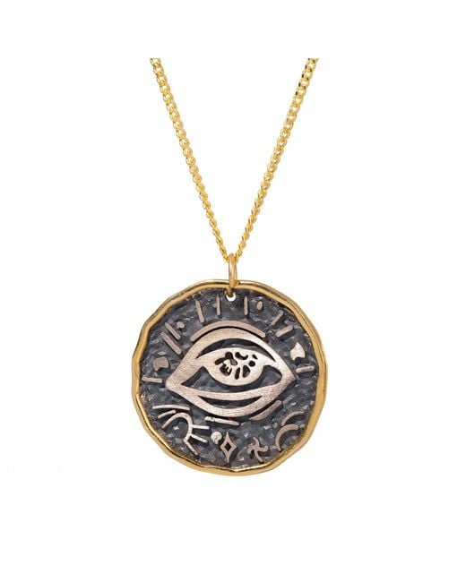 Ebru Jewelry Metallic Protective Eye Symbol Sterling & Pendant Necklace