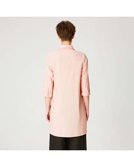 Smart and Joy Pink Long Shirt With Knotted Panels