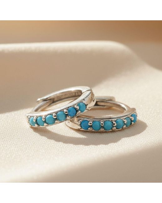 Harfi Blue December Birthstone Small Huggie Hoops