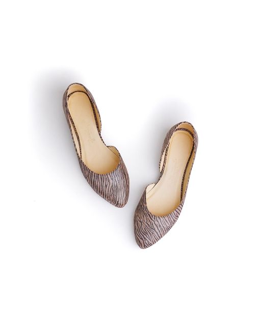 Mandragora Design Pink Neutrals Zora Ballerina Shoes With Special Zebra Stripes