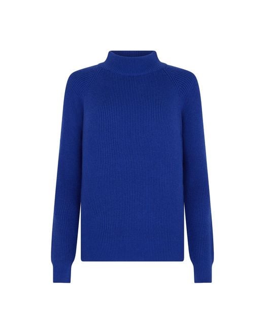 Sour Figs Blue Structured High-Neck Jumper