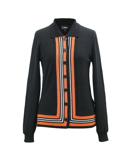 Smart and Joy Black Cardigan With Contrasting Edges