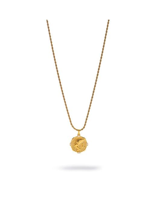 Ebru Jewelry Metallic Queen Nefertiti Medallion Necklace