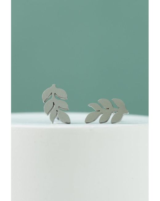 Starfish Project Metallic Rowen Leaf Stud Earrings