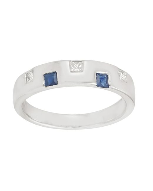 Artisan Blue 18K Sapphire And Diamond Band Ring