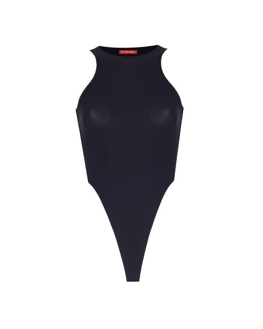 No'design Blue Back Cut-Out Bodysuit