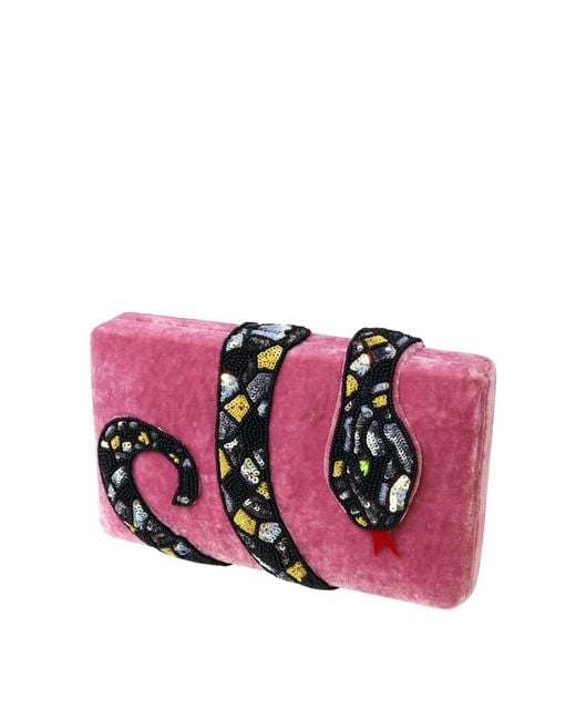 Simitri Pink Rouge Kaa Clutch