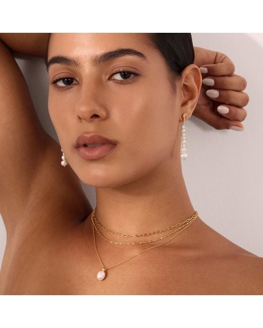 Vanhi White Knot Multi Pearl Drop Earrings