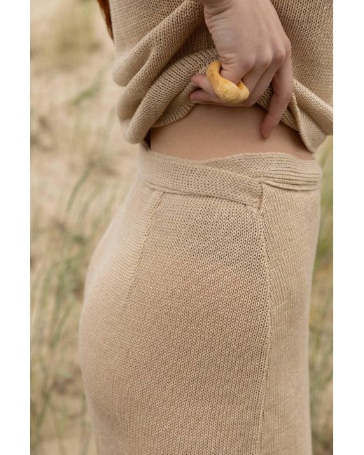 SALANIDA Natural Neutrals Mare 100% Linen Wrap Skirt Sand