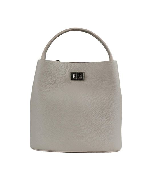 Hamel Atelier Gray Riva Leather Crossbody Bag