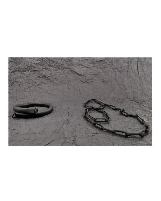 WAIWAI Black Choker With Leather Chain
