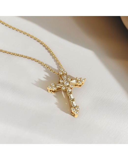 Vanimy Metallic Byzantine Faith Cross Pendant Necklace