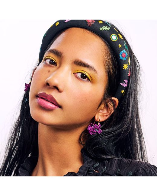 Nana Watanabe Purple Swell Wave-Inspired Embroidered Earrings