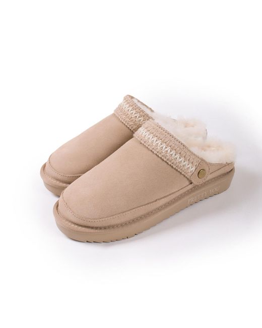 Pretty You London Pink Neutrals Hallie Sheepskin Multiway Slippers