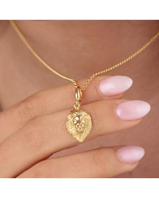 Lily Charmed Metallic Plated Lion Head Zodiac Charm Necklace