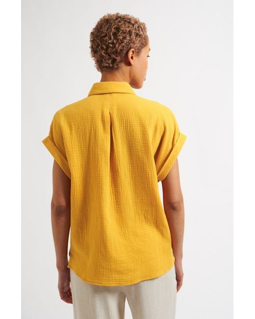 Louche Orange Abinaya Double Gauze Short Sleeved Shirt
