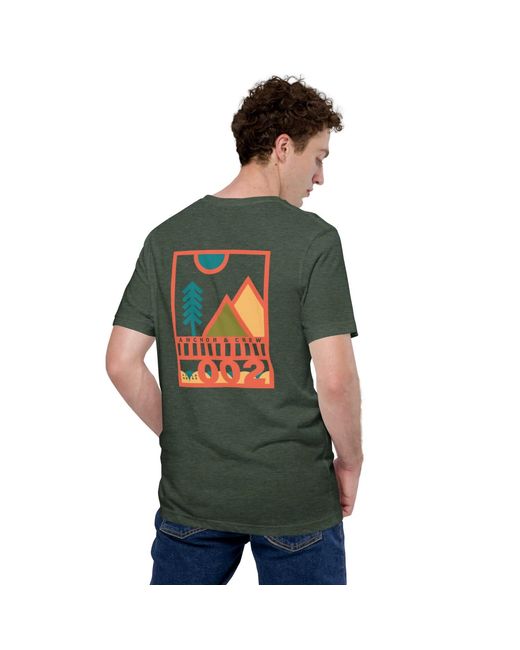 Anchor and Crew Green Forest Two Field Notes Organic Cotton T-Shirt for men